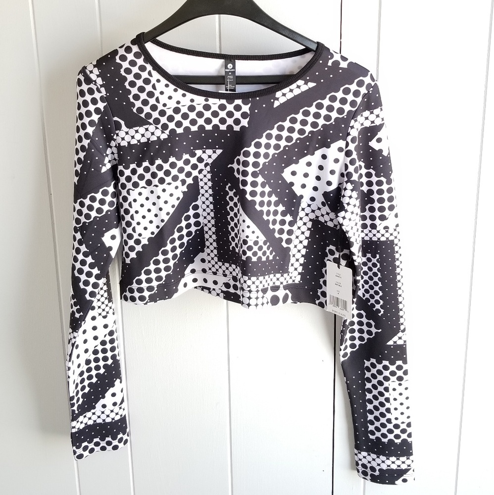 Reflex Athletic Yoga Top Black Long Sleeve Crop